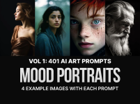 [SevenstylesDesign] 401 Midjourney Prompts & Images for Mood Portraits _ 401 промпт Midjourney...png